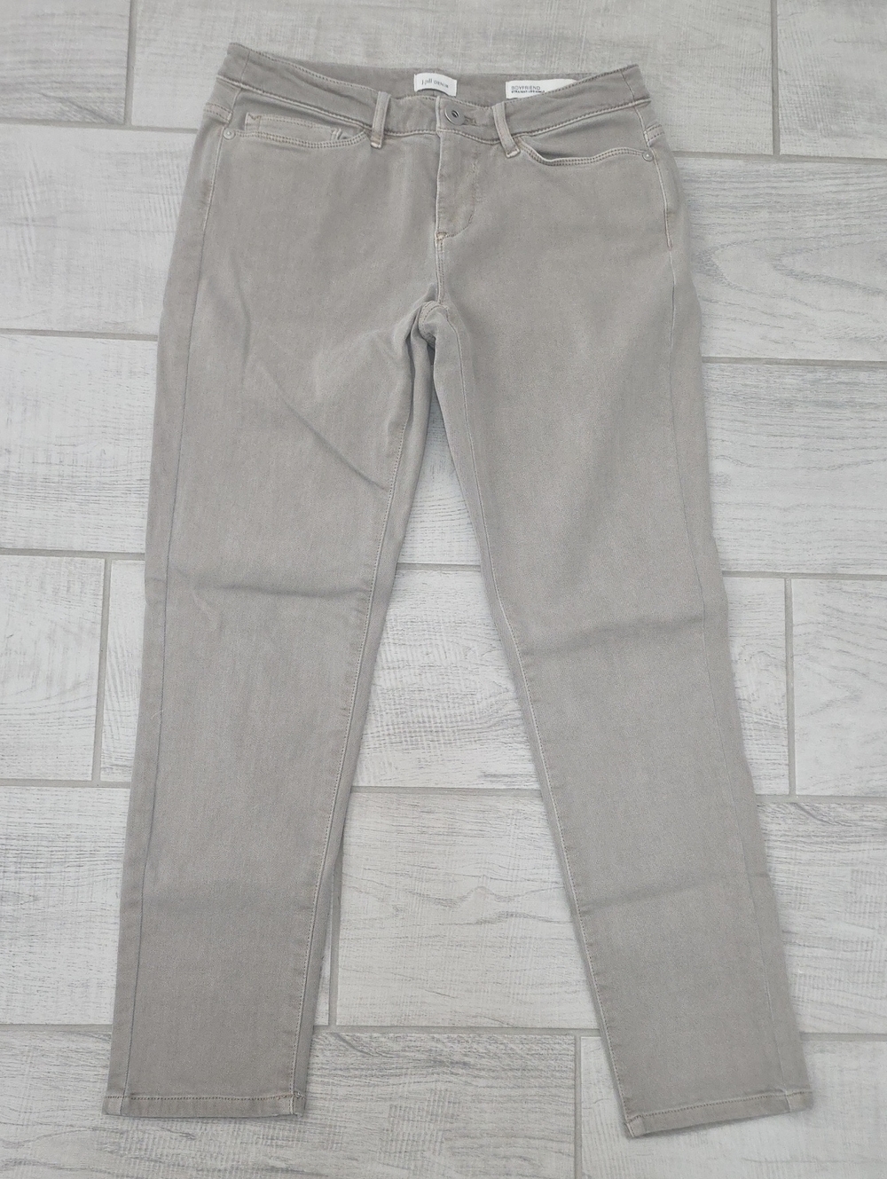 J. Jill Denim Boyfriend Women's Size 2P Straight Leg Ankle Jeans Taupe Brown